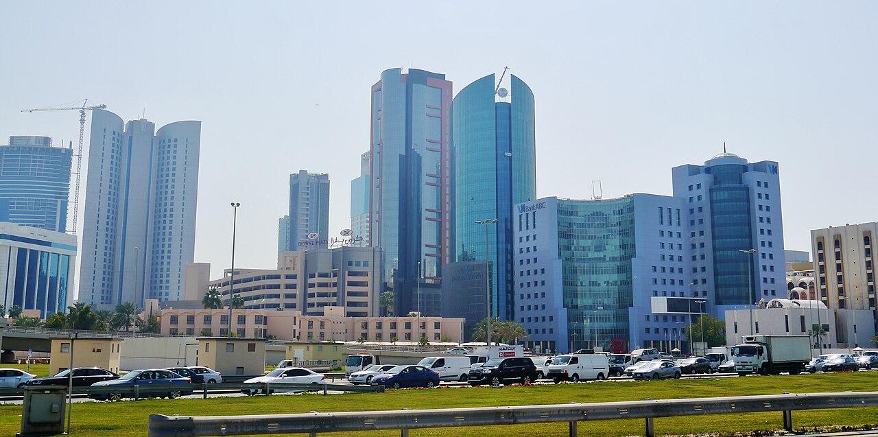 Bahrain International Airport departures hall interior with Prayer Rooms and Gates 20A-20B signage