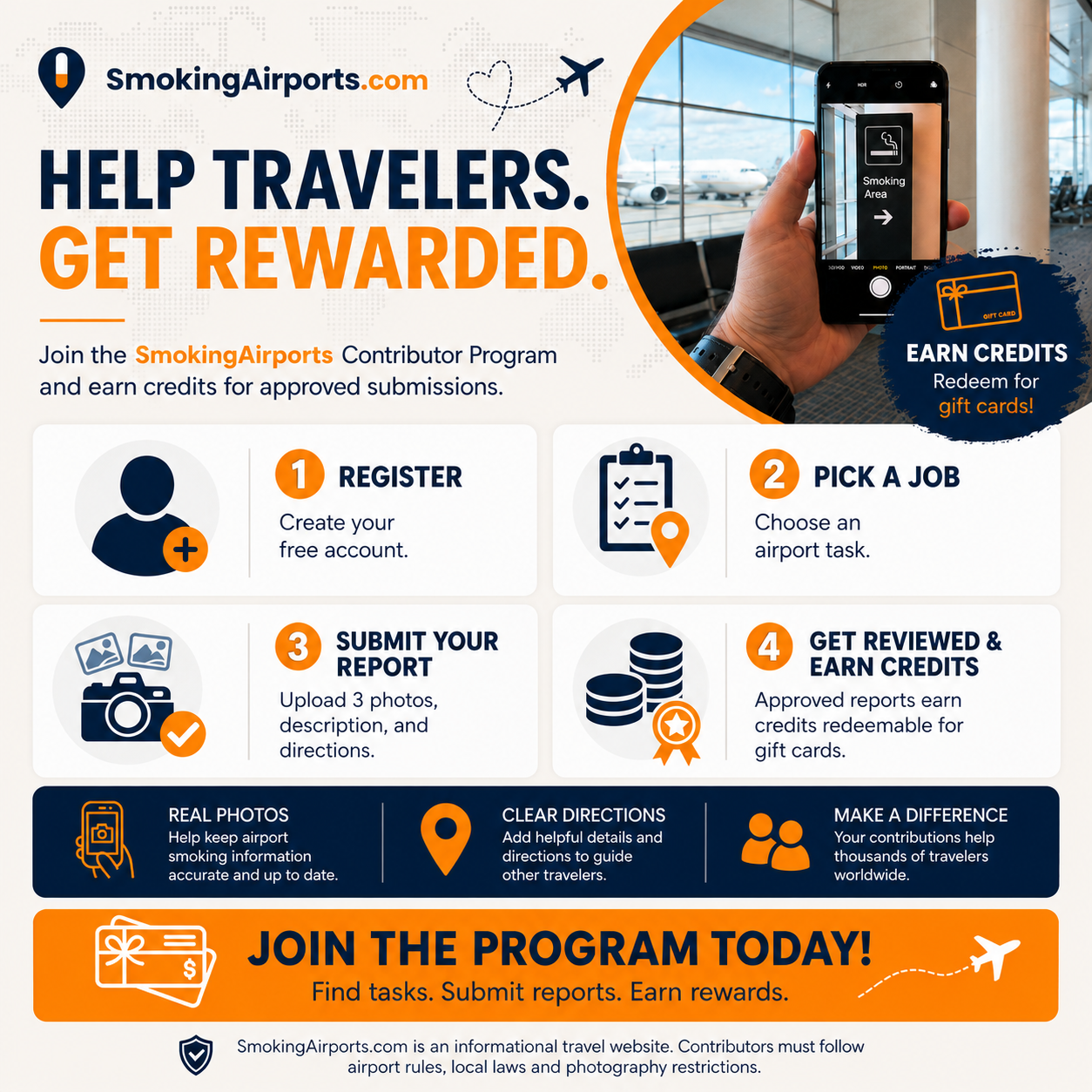 Help Keep Airport Smoking Information Accurate and Get Rewarded